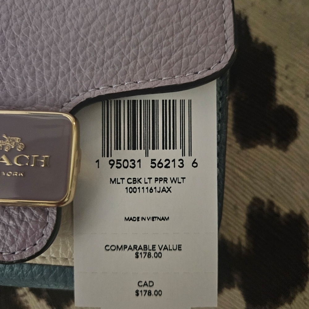 Coach Women's Tri-Color Leather Pepper Wallet In Colorblock - Picture 2 of 3